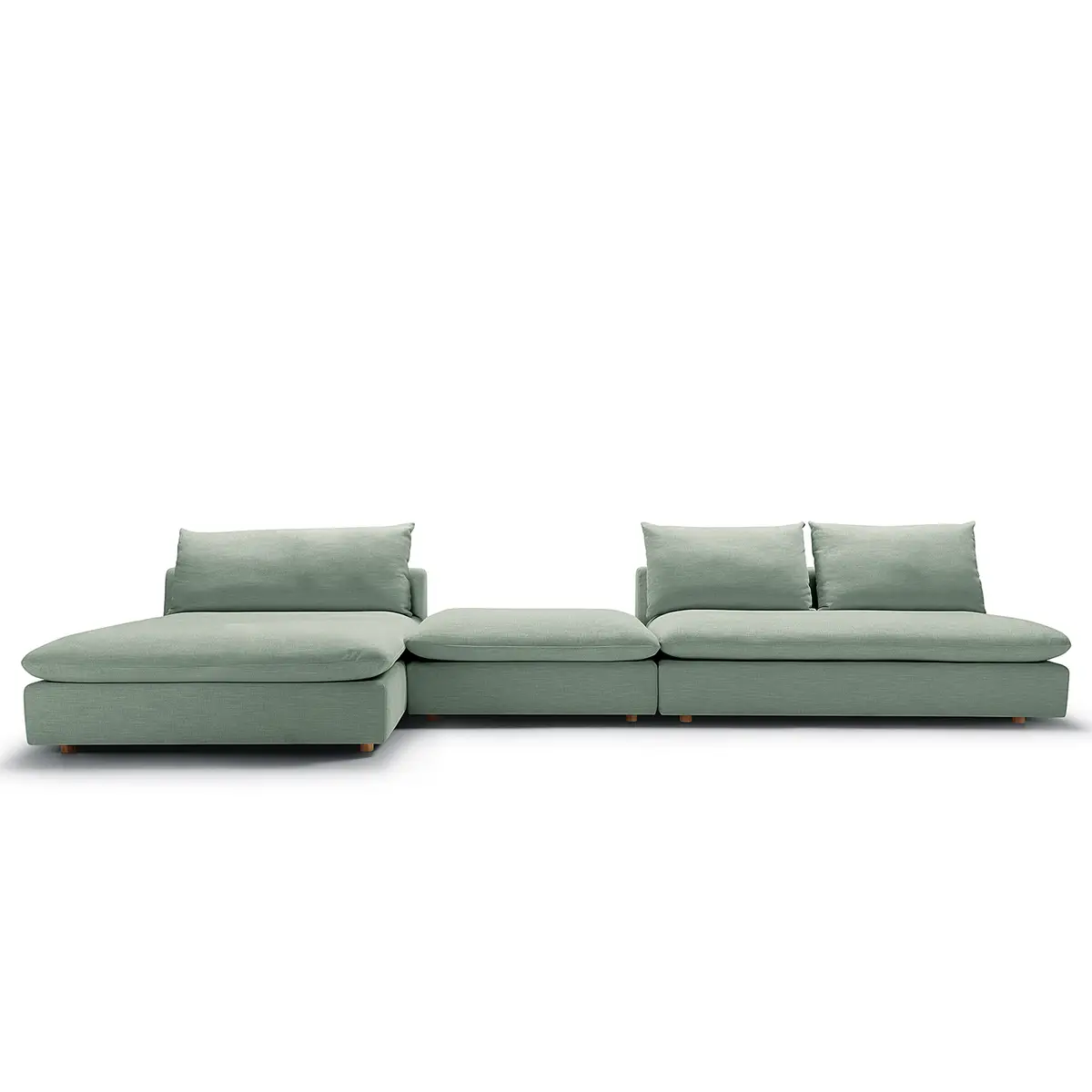 Ecksofa - Recamiere Türkis Flachgewebe Noara | Türkis