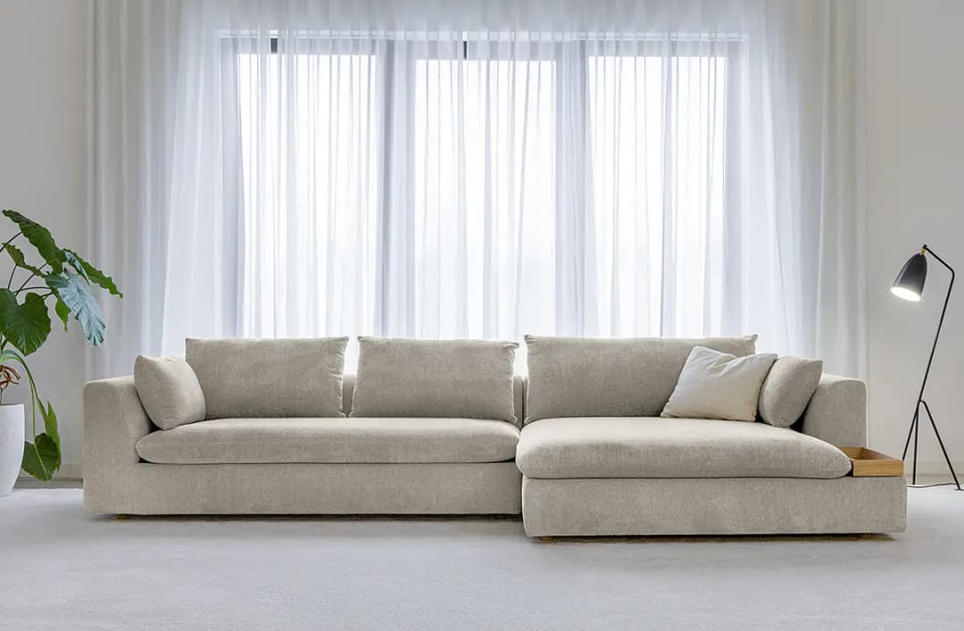 Ecksofa Grau Chenille Skady | Grau