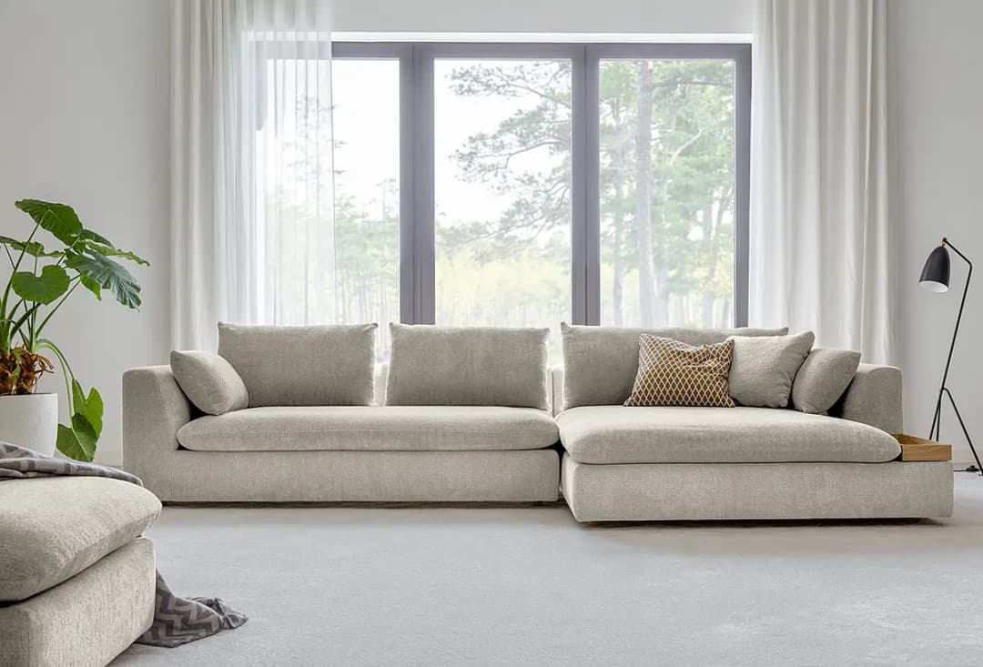 Ecksofa Grau Chenille Skady | Grau