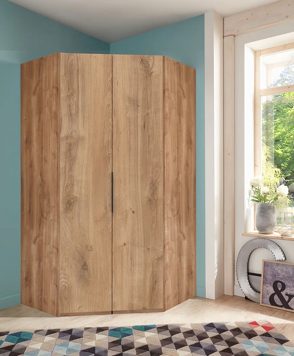 Wimex Beleuchteter Eckschrank Level36 | Holztöne