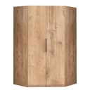 Beleuchteter Eckschrank Level36 216cm Braun/Plankeneiche Dekor Schwarz