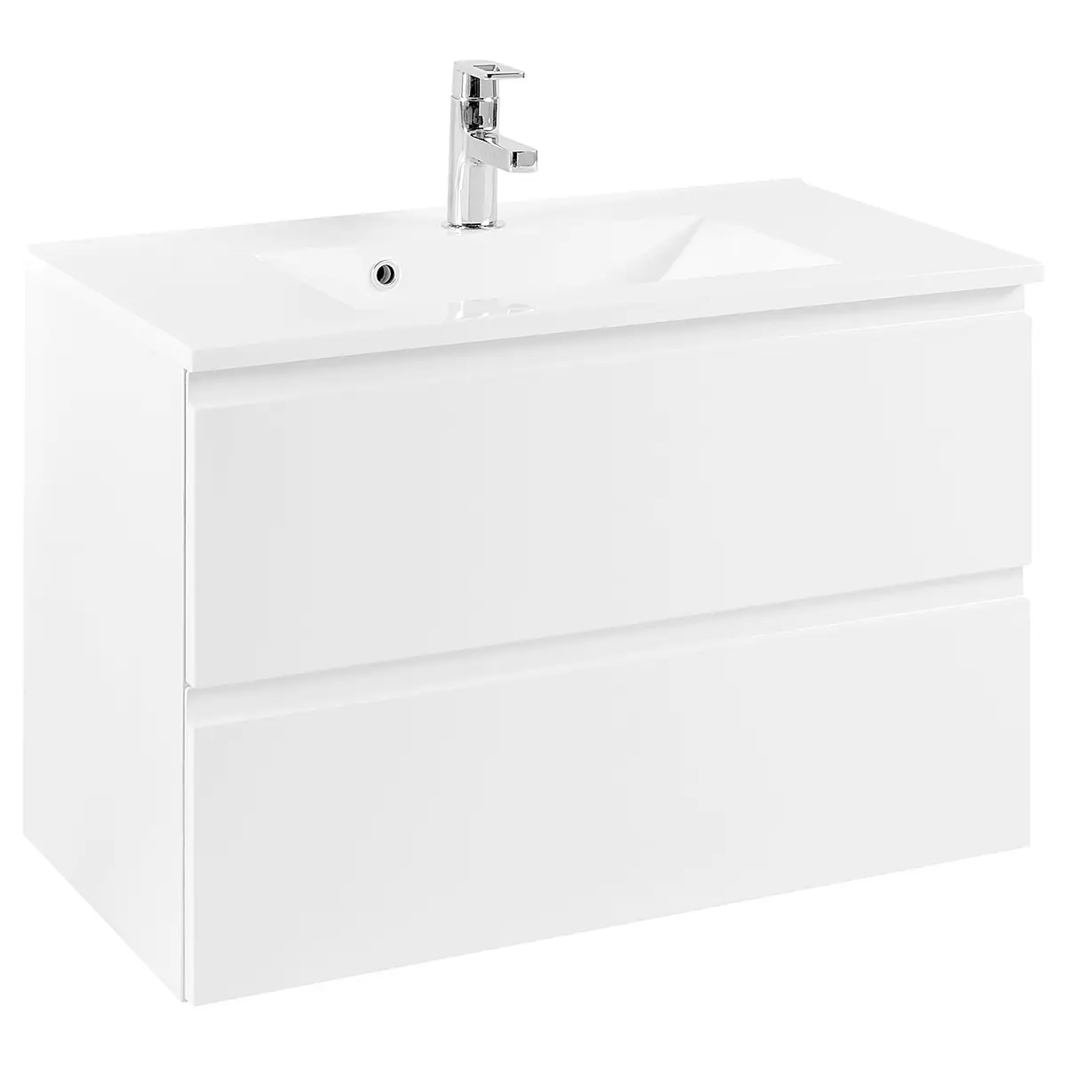 Badezimmerset 2-teilig 80cm Weiß | Weiß