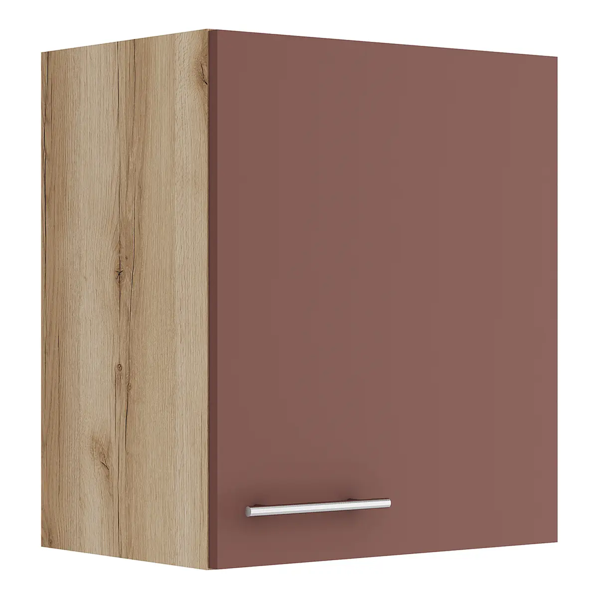 Hängeschrank 50cm Rot/Rostrot/Wildeiche Dekor | Rot