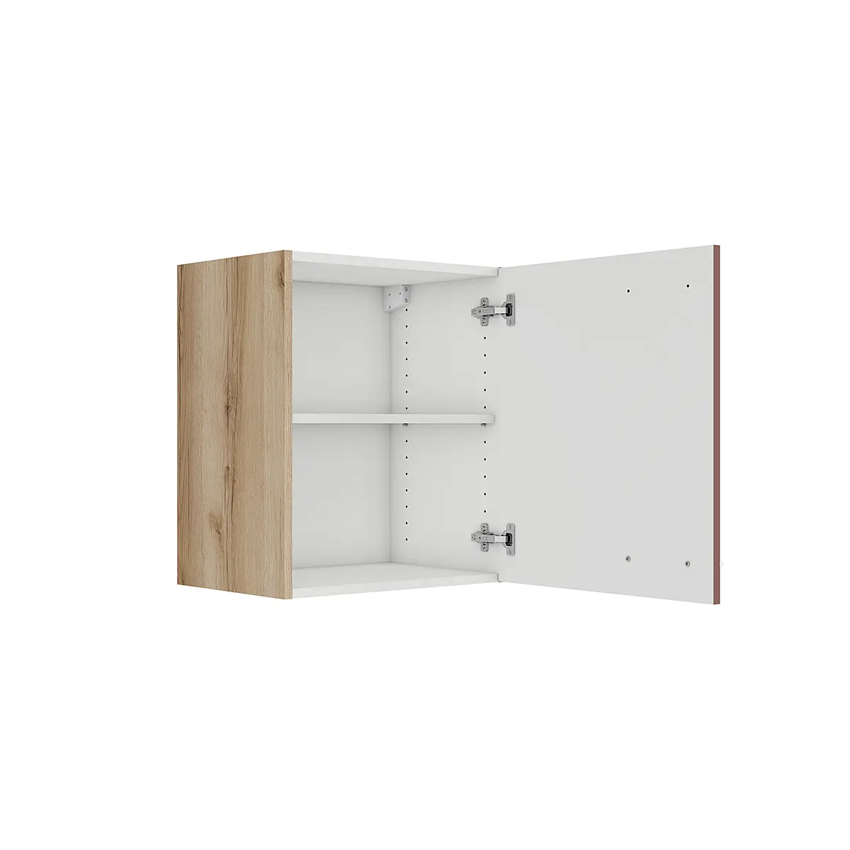 Hängeschrank 50cm Rot/Rostrot/Wildeiche Dekor | Rot