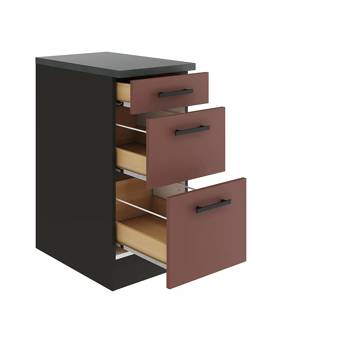 Schubladenunterschrank 40cm | Rot