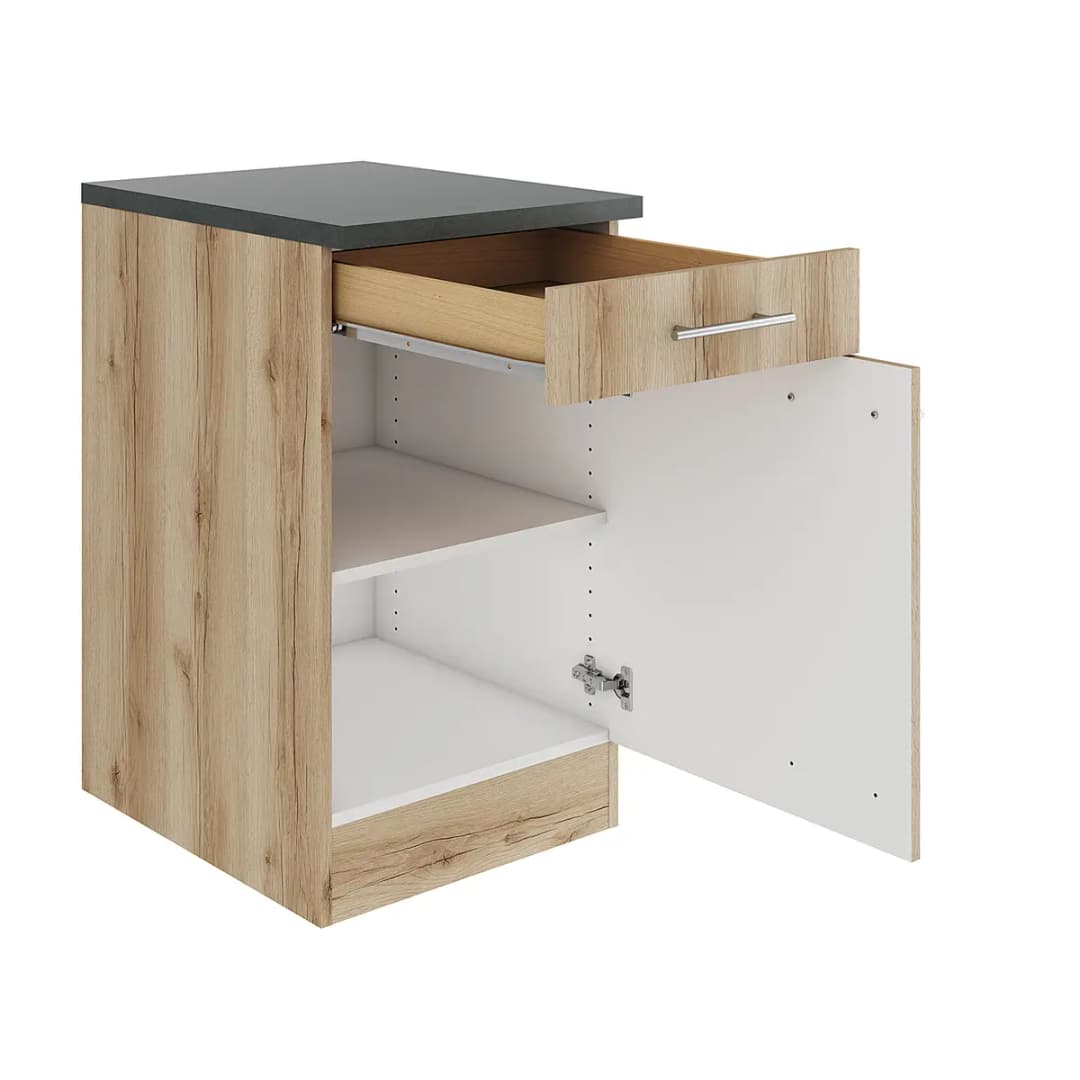 Unterschrank 50cm Braun/Wildeiche Dekor | Holztöne