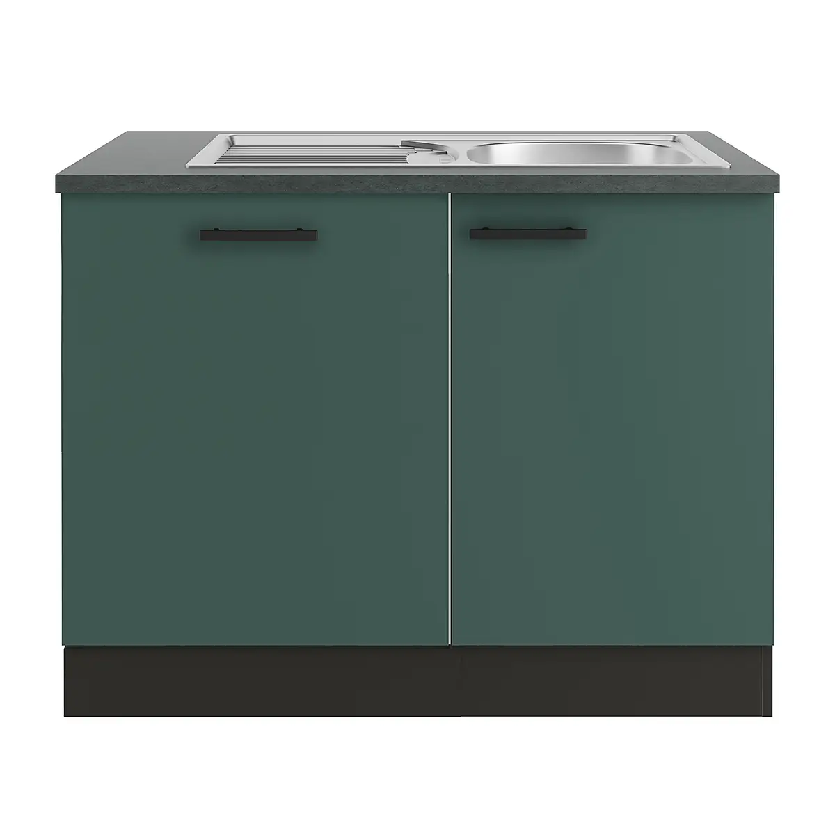 Spülenschrank Variante C 110cm Grün/Grün/Anthrazit | Grün