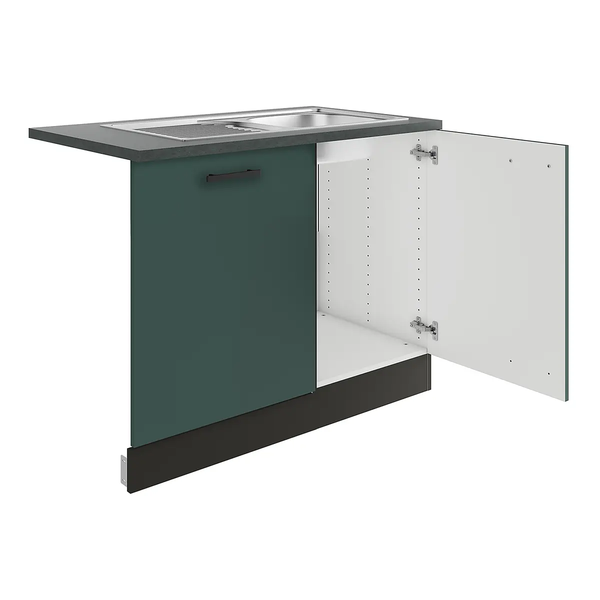 Spülenschrank Variante C 110cm Grün/Grün/Anthrazit | Grün