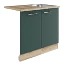 Optifit Spülenschrank Variante C 90cm Grün/Grün/Wildeiche Dekor | Grün