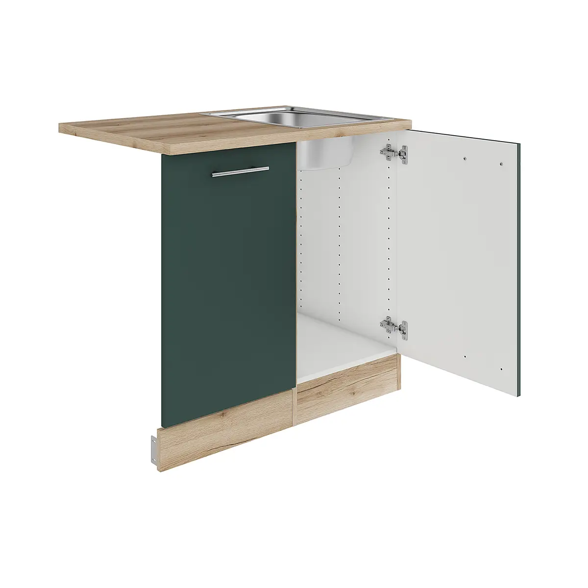 Optifit Spülenschrank Variante C 90cm Grün/Grün/Wildeiche Dekor | Grün
