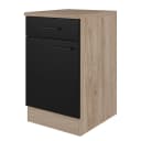Unterschrank 50cm Schwarz/Schwarz/Wildeiche | Schwarz