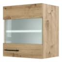 loftscape Hängeschrank Glas horizontal 50cm Grün/Eiche Artisan Dekor