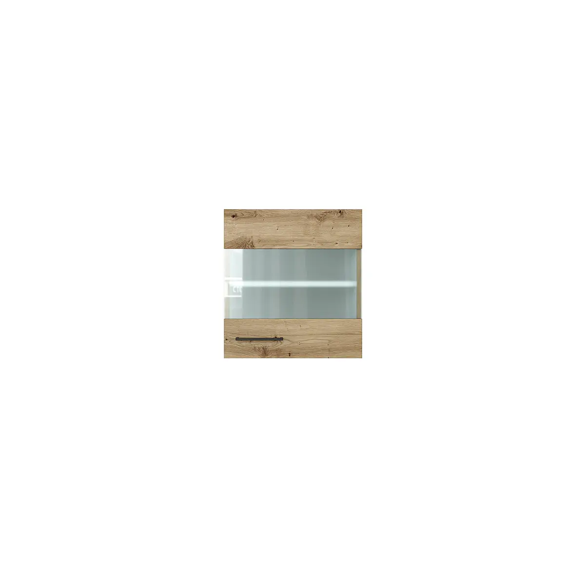 loftscape Hängeschrank Glas horizontal 50cm Grün/Eiche Artisan Dekor