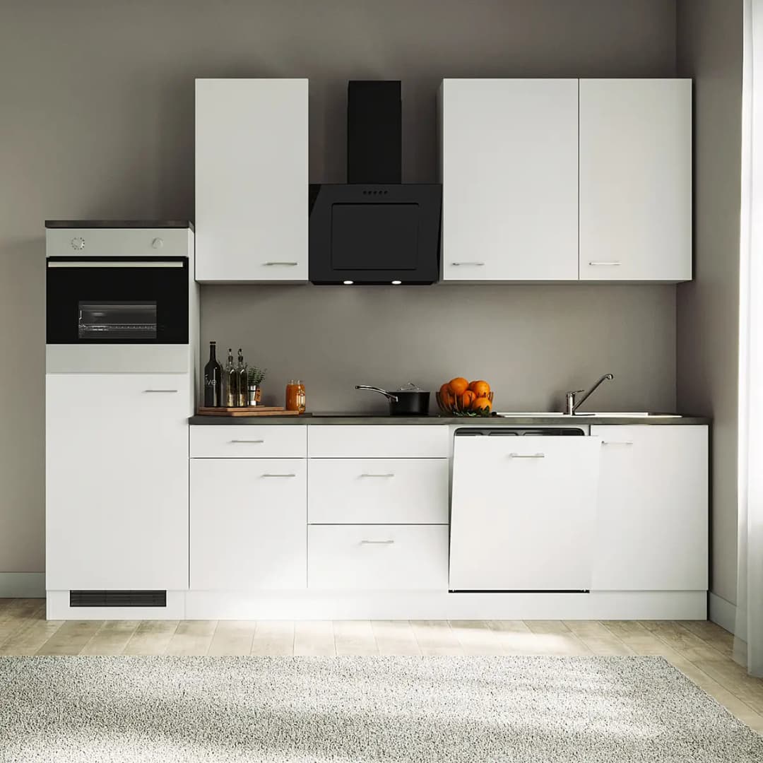 loftscape Autarke Küchenzeile 280 cm | Weiß