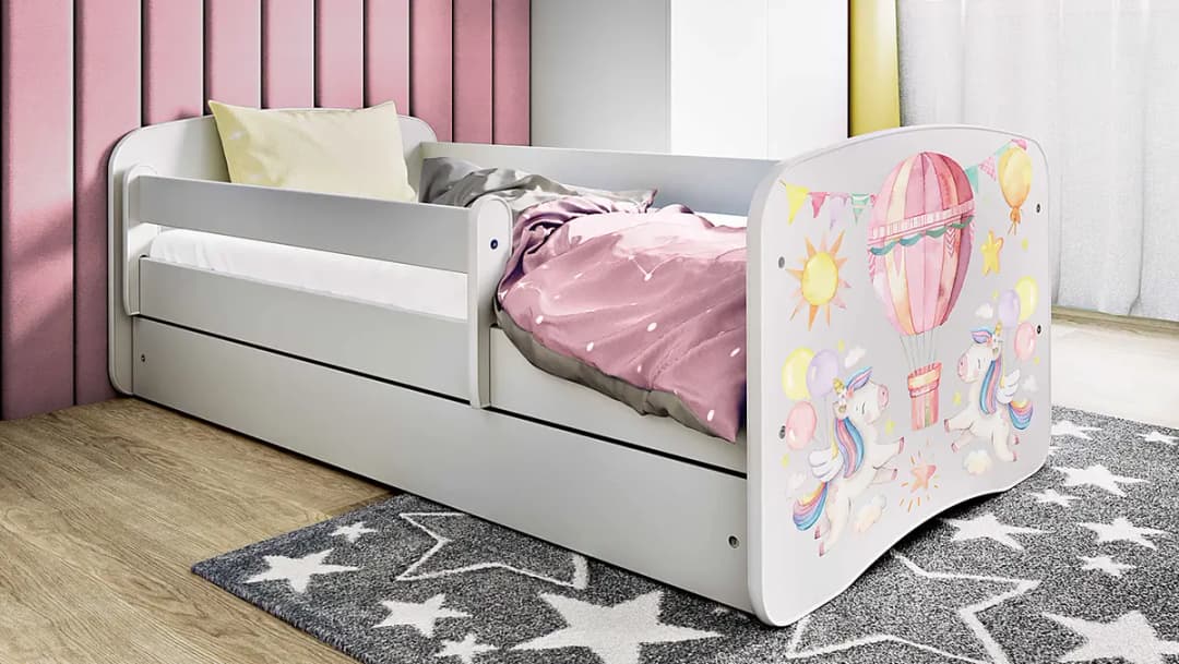 Einzelbett - Einhorn 80 x 180 cm mit Lattenrost & Matratze