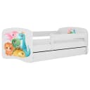 Kids Club Collection Einzelbett Dino 80 x 160cm mit Lattenrost Weiß