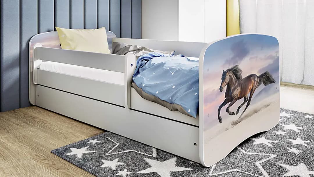 Kids Club Collection Einzelbett - Pferd 80 x 180 cm mit Lattenrost