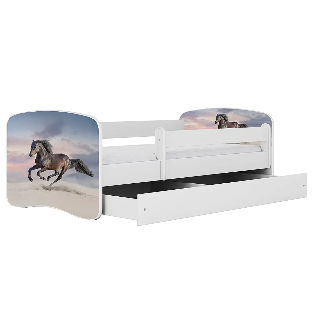Kids Club Collection Einzelbett - Pferd 80 x 180 cm mit Lattenrost