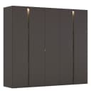 Drehtürenschrank Luana 251cm mit Beleuchtung | Holztöne