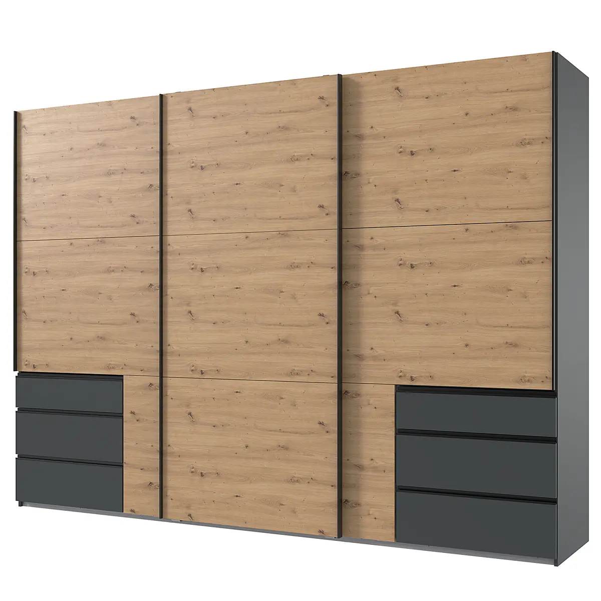 Schwebetürenschrank Level36 216 cm Typ A 300cm | Holztöne