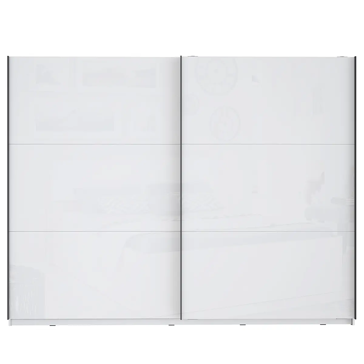 Schwebetürenschrank Zomme Plus 270cm Weiß Schwarz | Weiß