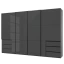 Schwebetürenschrank Level36 236 cm Typ A 350cm Grau/Glas Grau