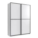 Schwebetürenschrank Ulm 135cm Weiß/Weiß ohne Spiegeltür/-en