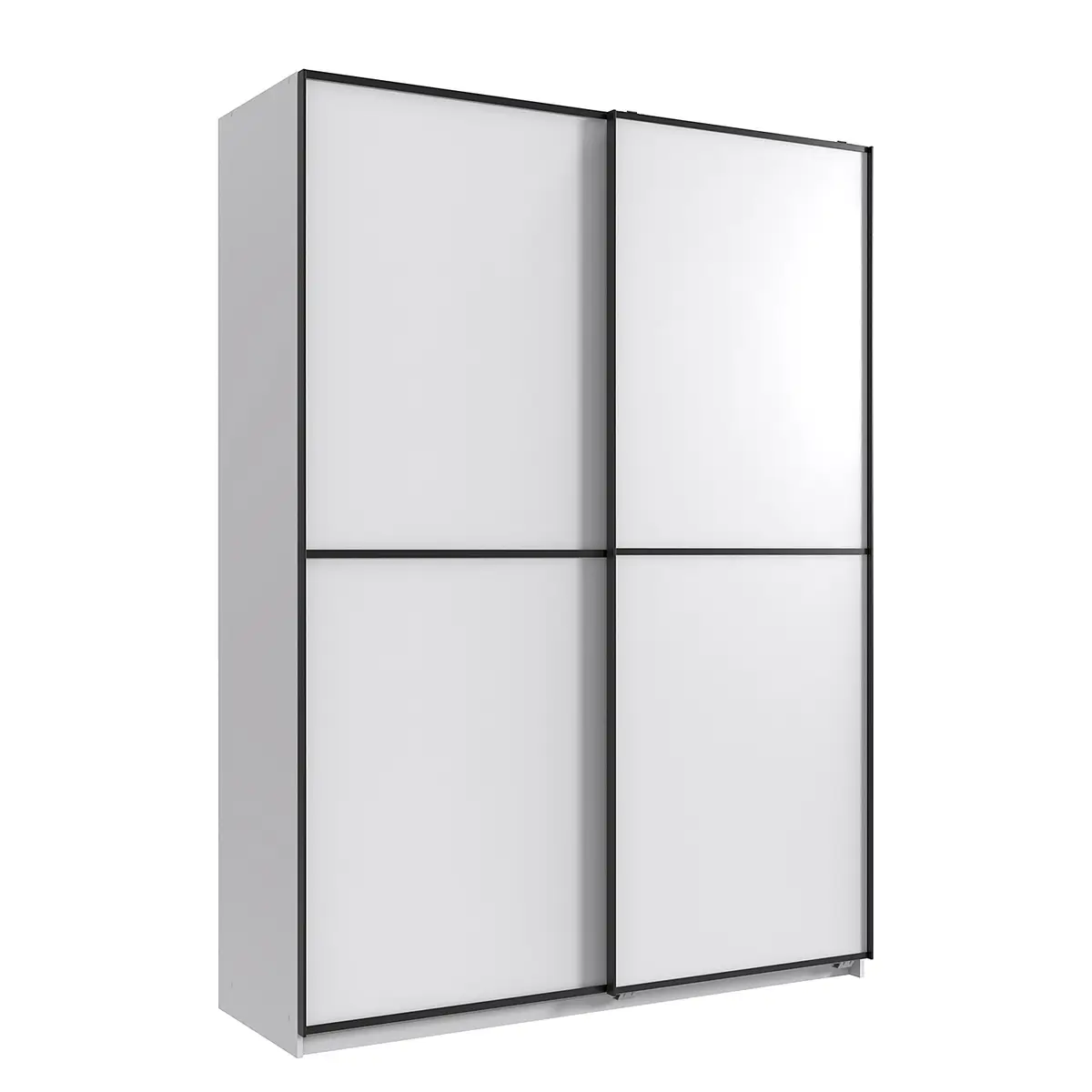 Schwebetürenschrank Ulm 135cm Weiß/Weiß ohne Spiegeltür/-en