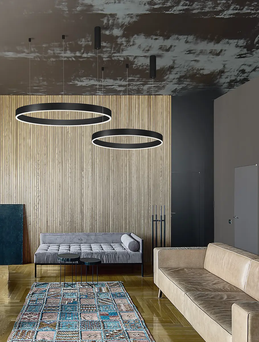 Nova Luce Pendelleuchte Motif Typ A Ø 60cm Schwarz | Schwarz