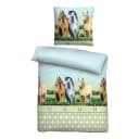 Biberna Kinder Linon-Bettwäsche Reku Grün/Babyblau | Grün