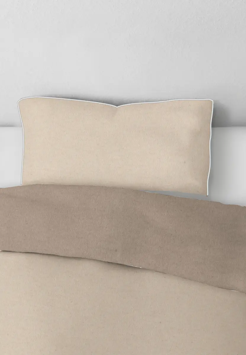 Melange-Flanell Kissenbezug Zordo Beige/Beige 40 x 80cm Flanell