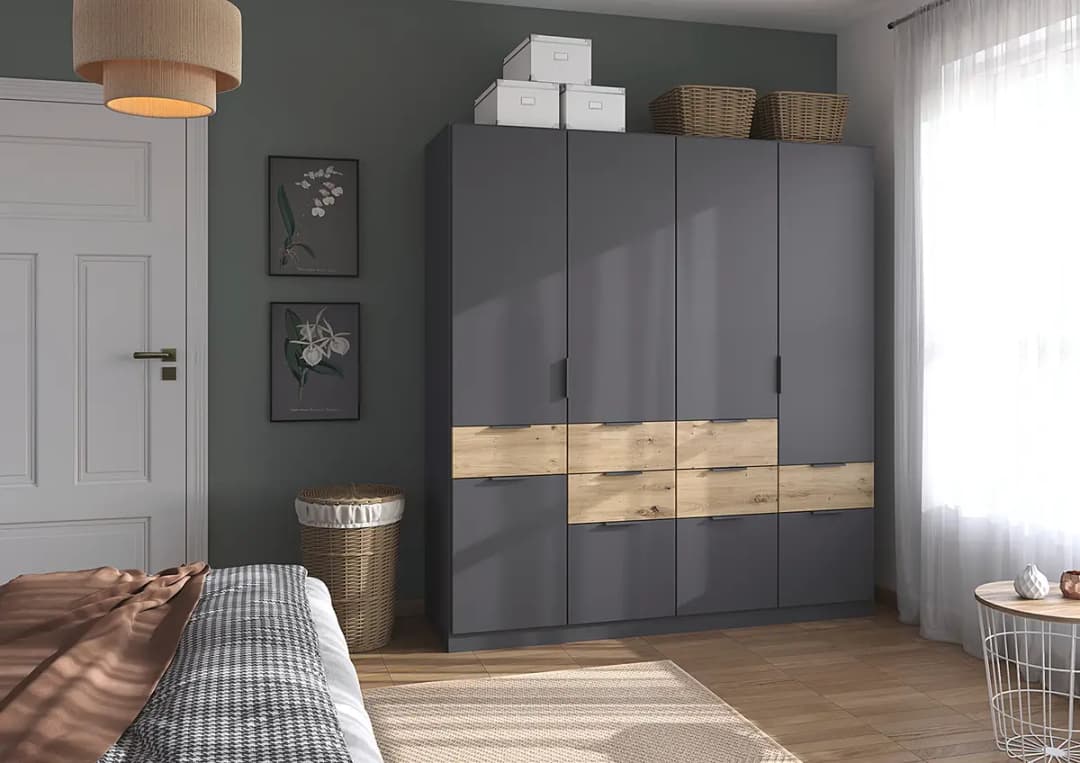 Drehtürenschrank Luca | Grau