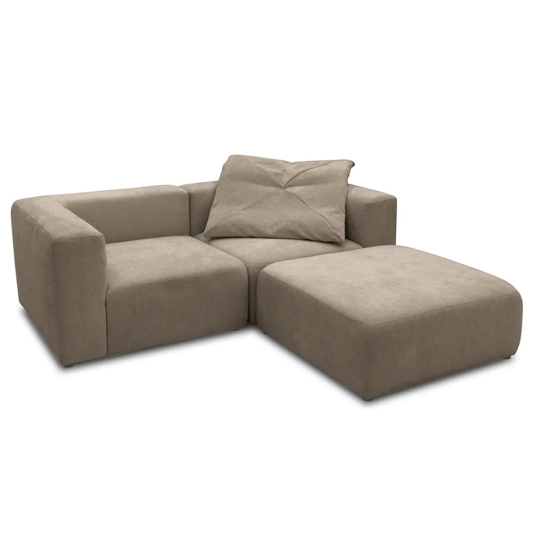 Mørteens Ecksofa mit Longchair Grau Microfaser Sofina | Grau