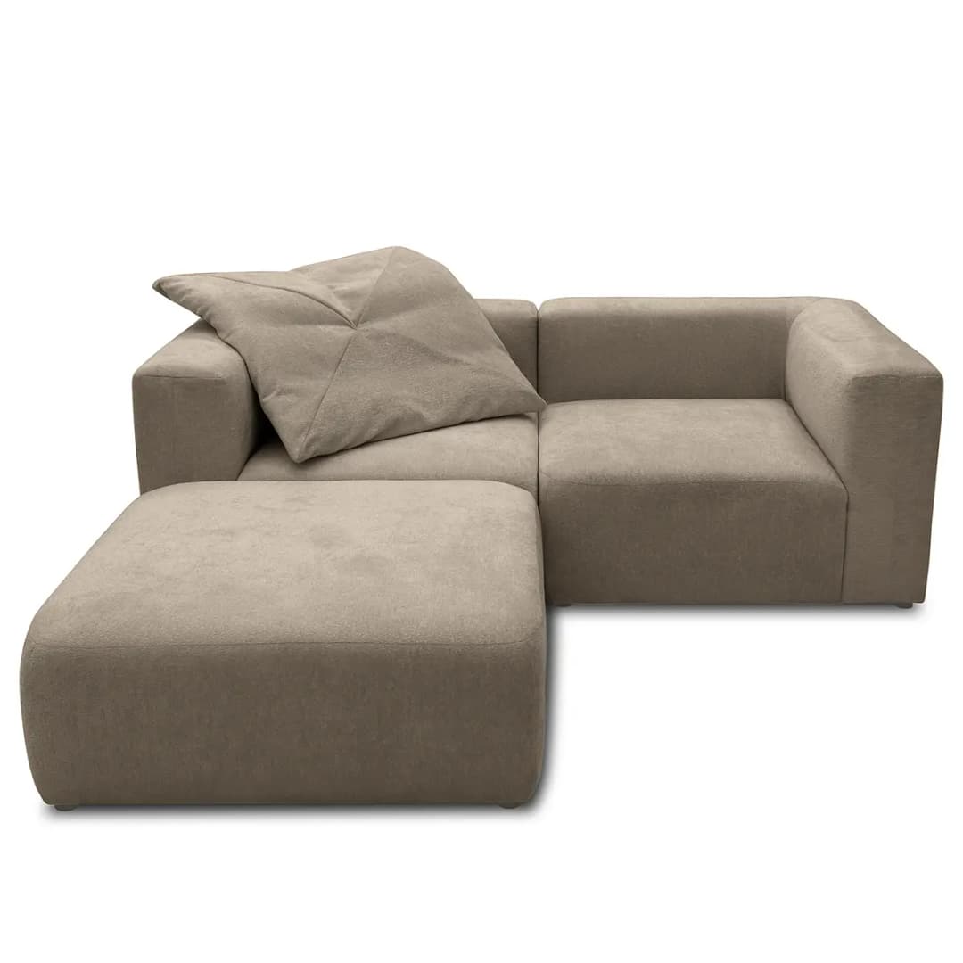 Mørteens Ecksofa mit Longchair Grau Microfaser Sofina | Grau