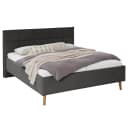 Polsterbett 180 x 200cm Webstoff Schwarz/Anthrazit | Schwarz