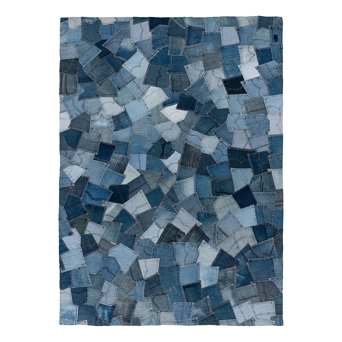 Kurzflorteppich My Denim Pocket Blau 80 x 150cm Flachgewebe