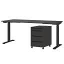 Höhenverstellbarer Schreibtisch Mailand 180cm Grau/Graphit | Grau