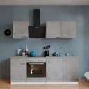 Küchenzeile Malia III 210cm Grau/Beton Dekor | Grau