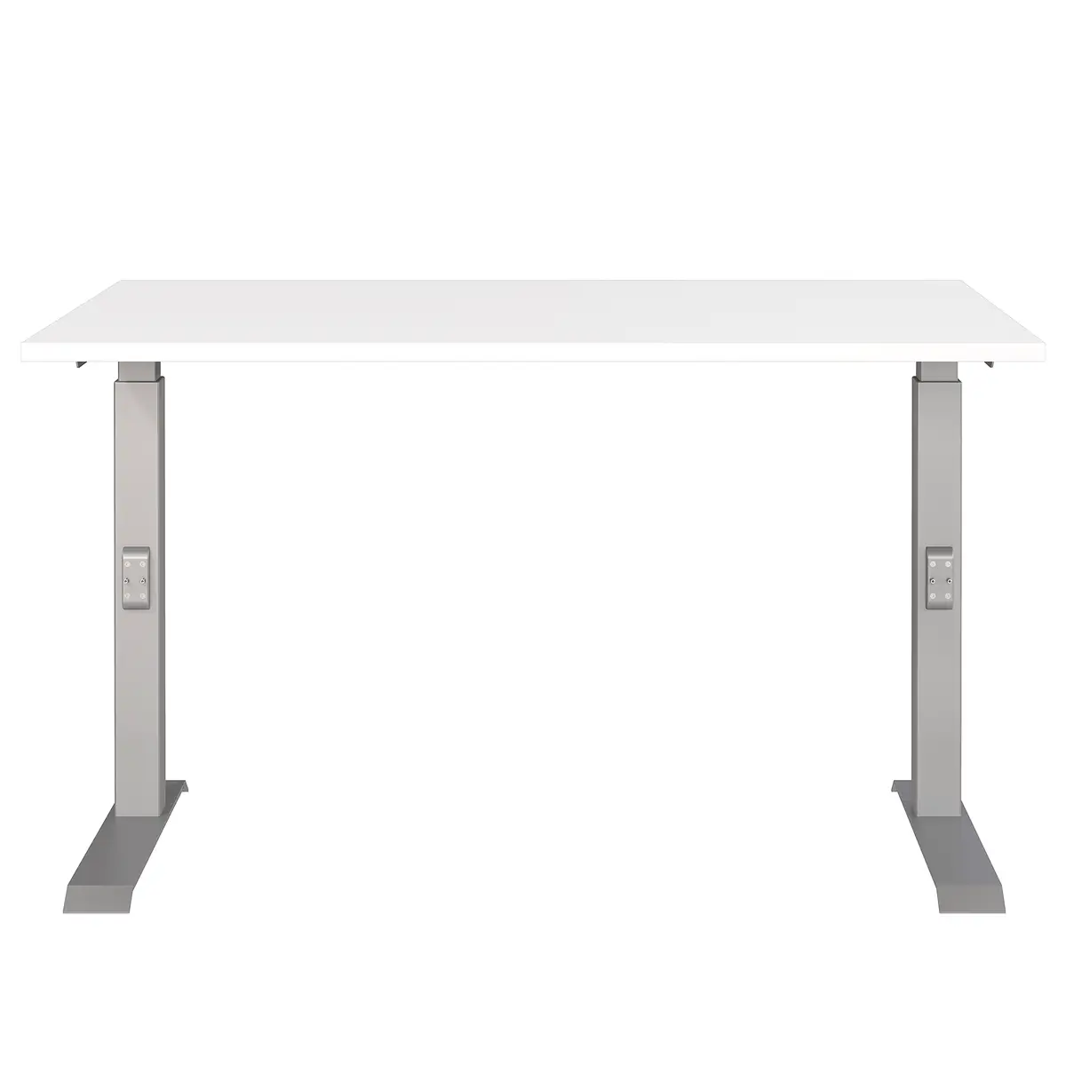 Höhenverstellbarer Schreibtisch Downey 120cm Weiß/Weiß/Silber | Weiß