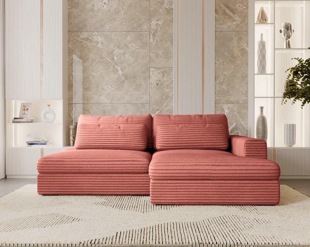 Mørteens Ecksofa mit Schlaffunktion | Rosa