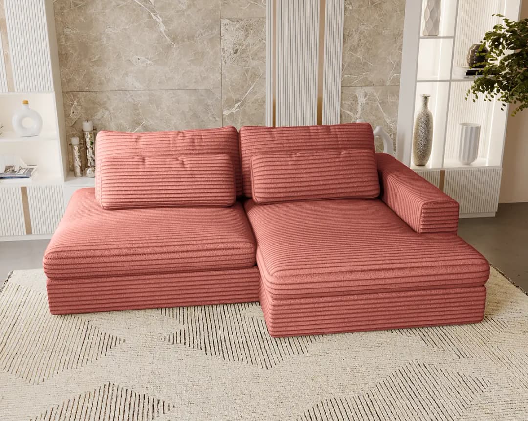 Mørteens Ecksofa mit Schlaffunktion | Rosa