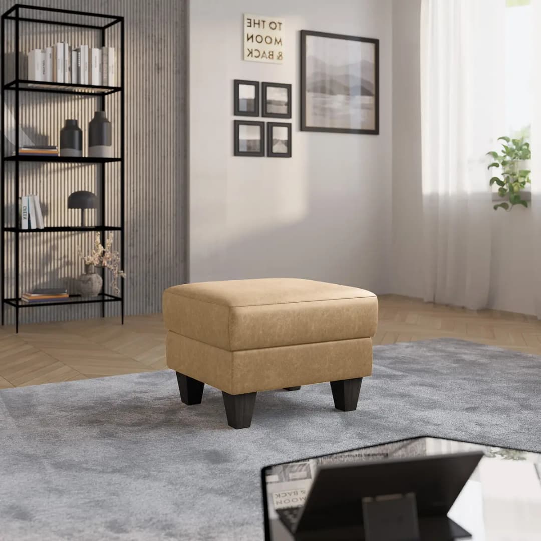 Fredriks Polsterhocker mit Stauraum | Beige