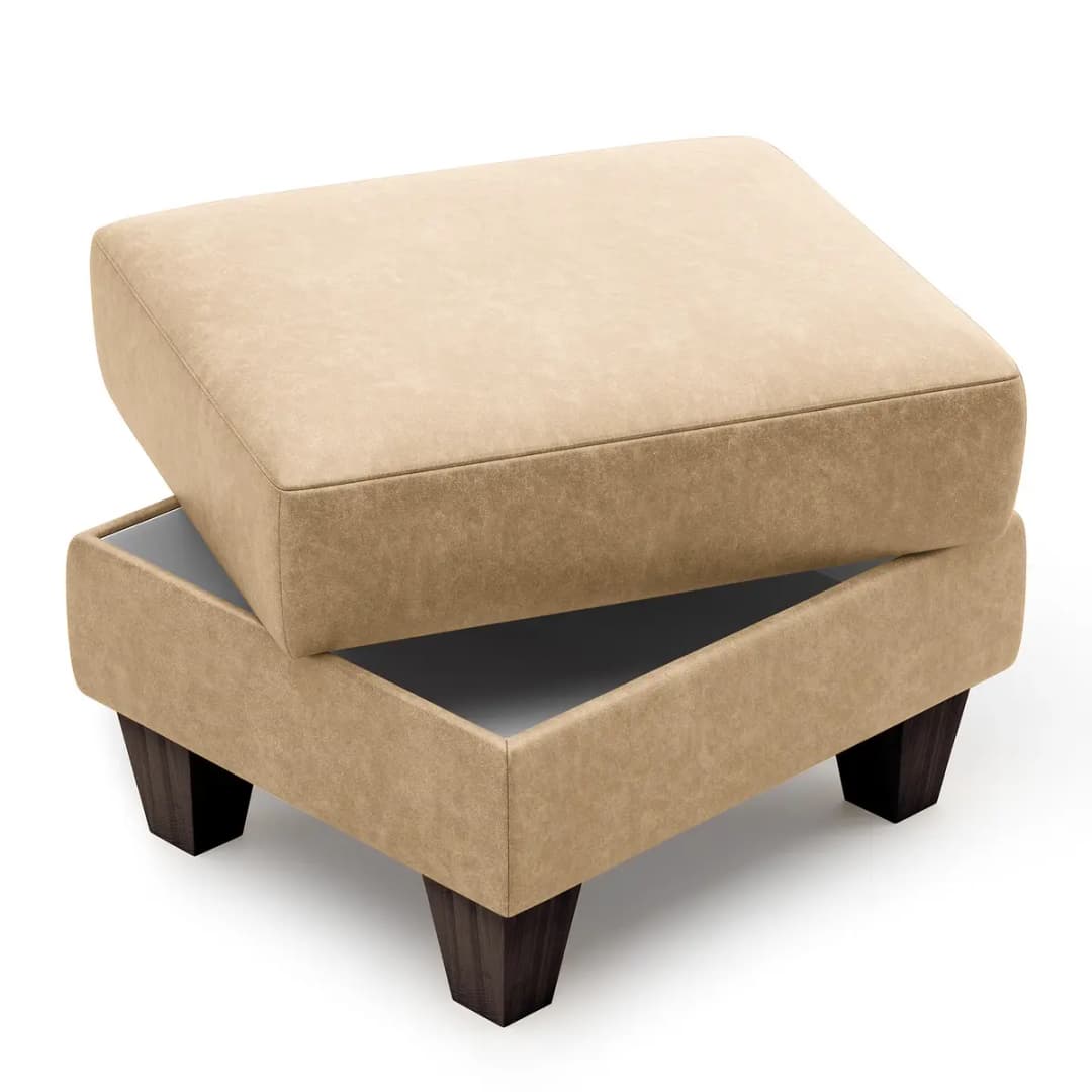 Fredriks Polsterhocker mit Stauraum | Beige