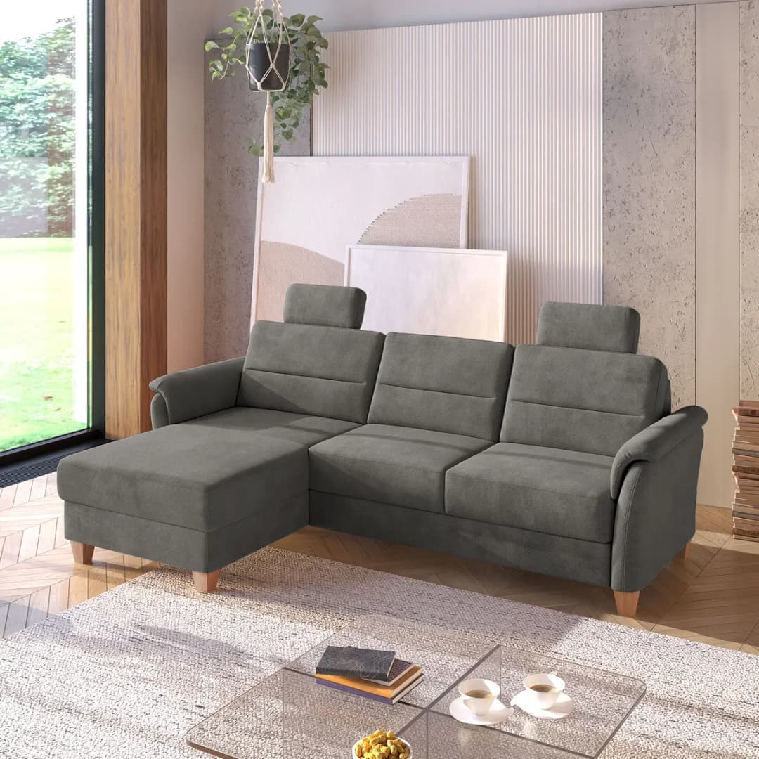 Fredriks Ecksofa mit Longchair Palila | Braun