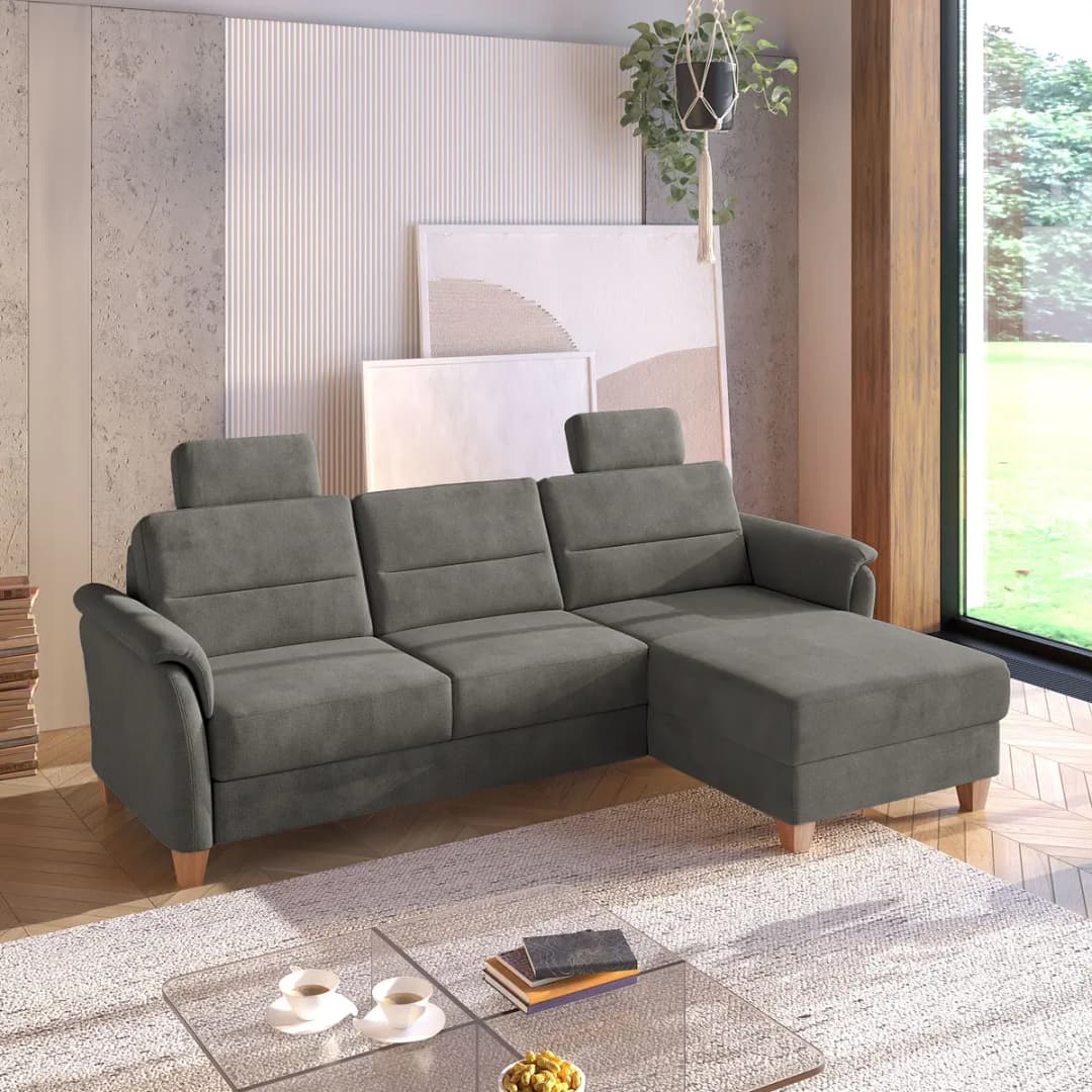 Fredriks Ecksofa mit Longchair Palila | Braun