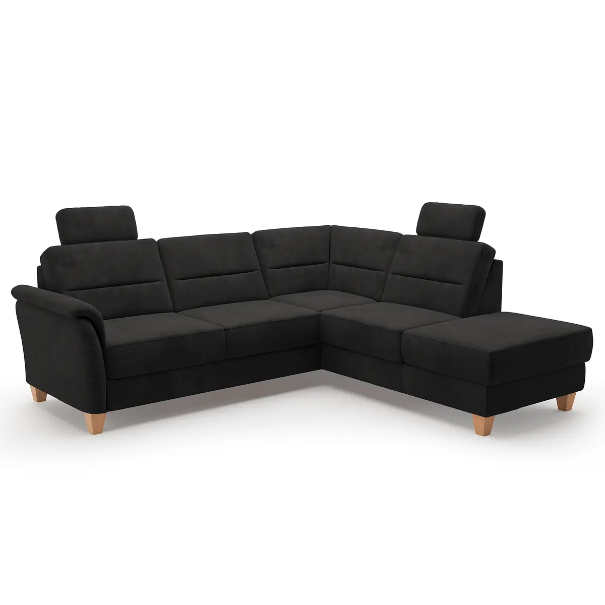 Fredriks Ecksofa mit Ottomane Palila | Schwarz