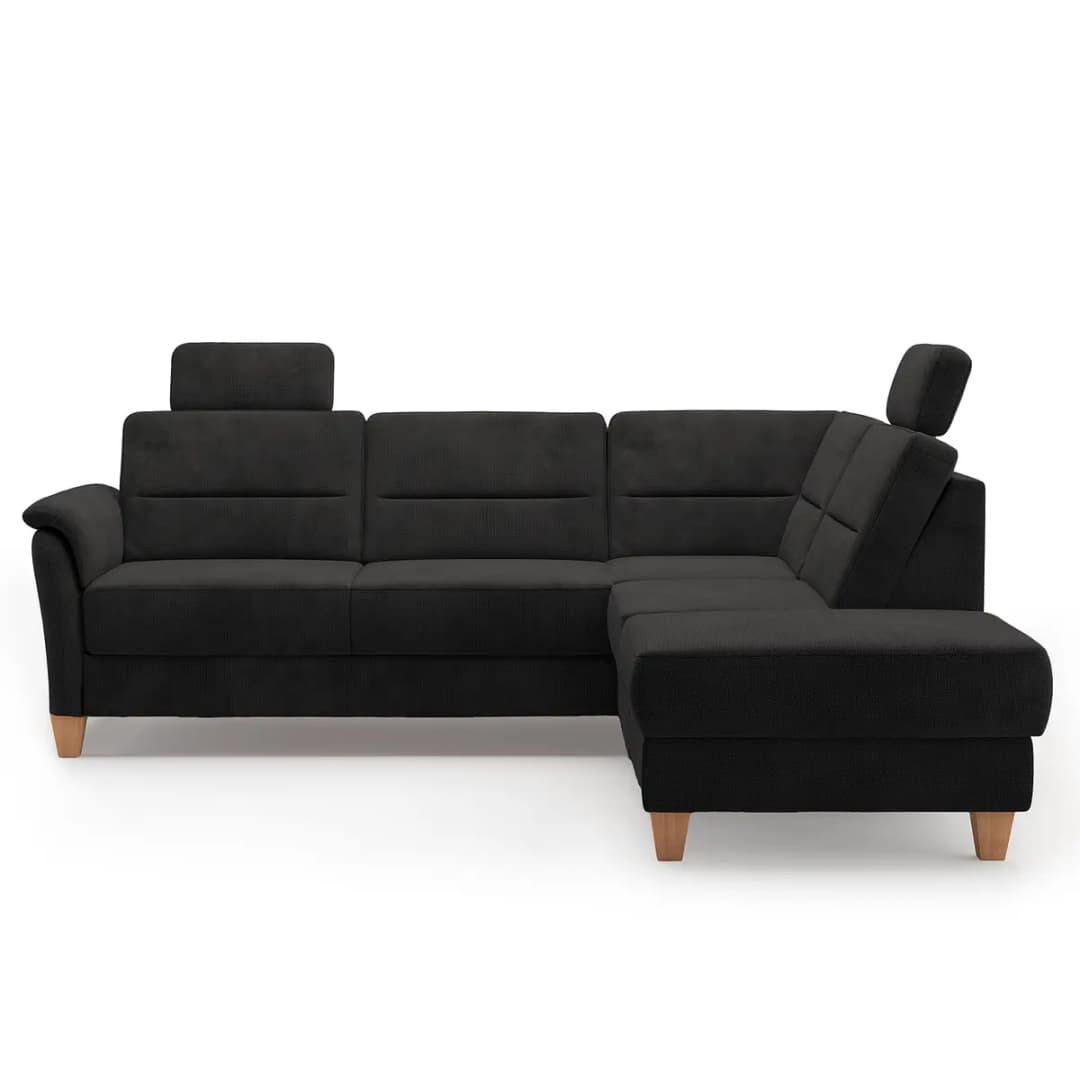 Fredriks Ecksofa mit Ottomane Palila | Schwarz