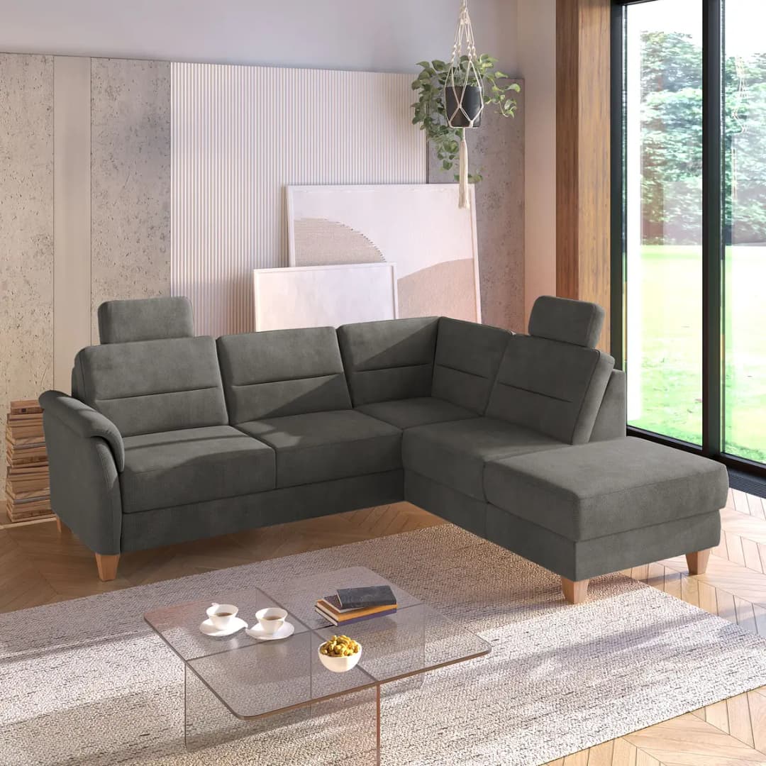 Fredriks Palila Ecksofa mit Ottomane | Grau
