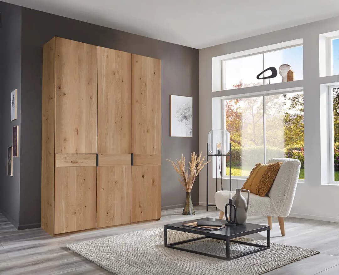 Drehtürenschrank 148 x 216cm Braun/Eiche | Braun