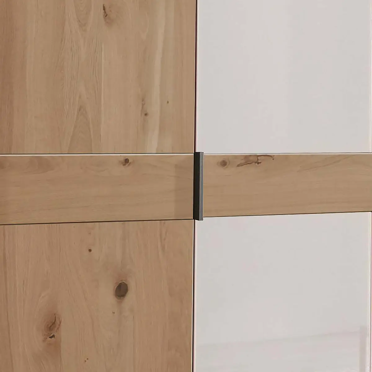 Drehtürenschrank - Glastür B 148 x 236cm Braun/Weiß/Weiß